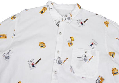 Papas Zippo Bear Print Long Sleeve Shirt Size 50L