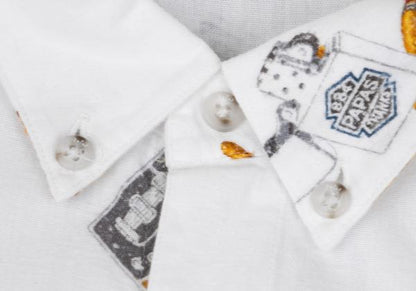Papas Zippo Bear Print Long Sleeve Shirt Size 50L