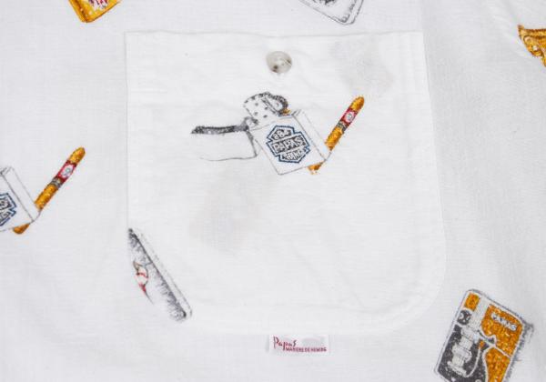 Papas Zippo Bear Print Long Sleeve Shirt Size 50L