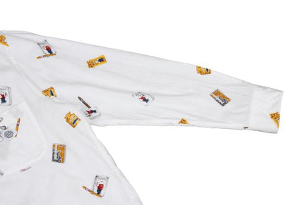 Papas Zippo Bear Print Long Sleeve Shirt Size 50L