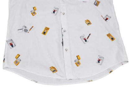 Papas Zippo Bear Print Long Sleeve Shirt Size 50L