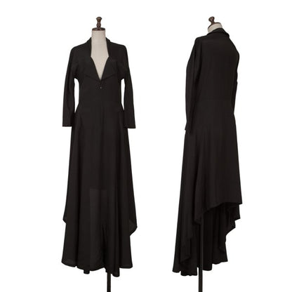Yohji Yamamoto FEMME 04SS Rayon Drape Dress Black Size 1
