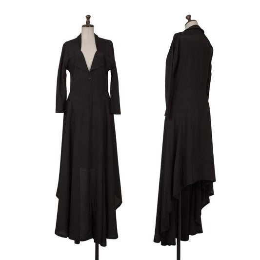 Yohji Yamamoto FEMME 04SS Rayon Drape Dress Black Size 1