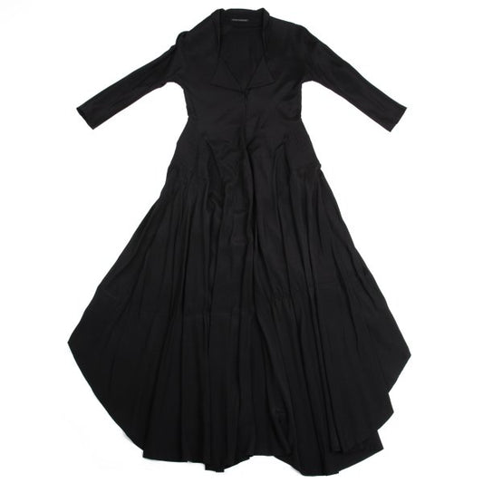 Yohji Yamamoto FEMME 04SS Rayon Drape Dress Black Size 1
