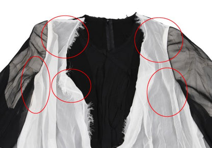 COMME des GARCONS Layered Chiffon Blouse White Black Size M