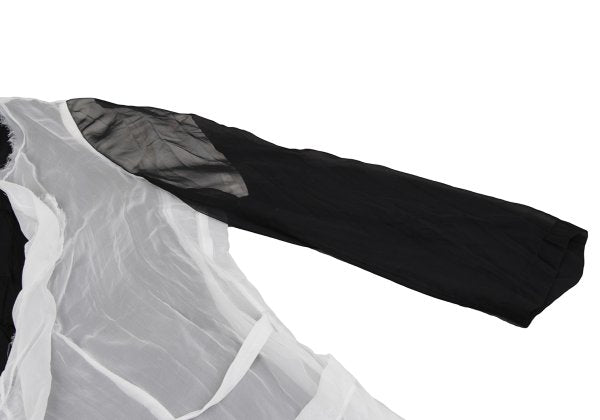 COMME des GARCONS Layered Chiffon Blouse White Black Size M