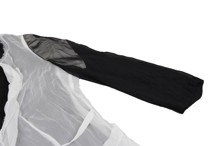 COMME des GARCONS Layered Chiffon Blouse White Black Size M