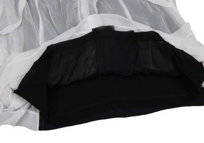 COMME des GARCONS Layered Chiffon Blouse White Black Size M