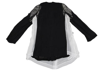 COMME des GARCONS Layered Chiffon Blouse White Black Size M