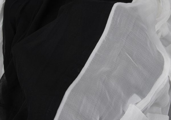 COMME des GARCONS Layered Chiffon Blouse White Black Size M