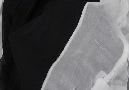 COMME des GARCONS Layered Chiffon Blouse White Black Size M