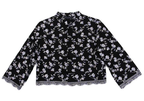 KEITA MARUYAMA Floral Embroidered China Blouse Black Size M