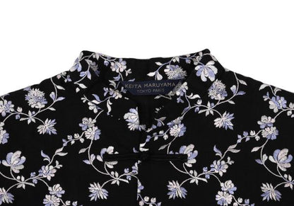 KEITA MARUYAMA Floral Embroidered China Blouse Black Size M