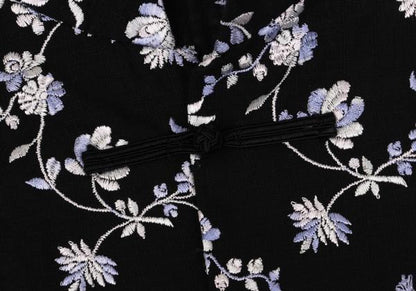 KEITA MARUYAMA Floral Embroidered China Blouse Black Size M