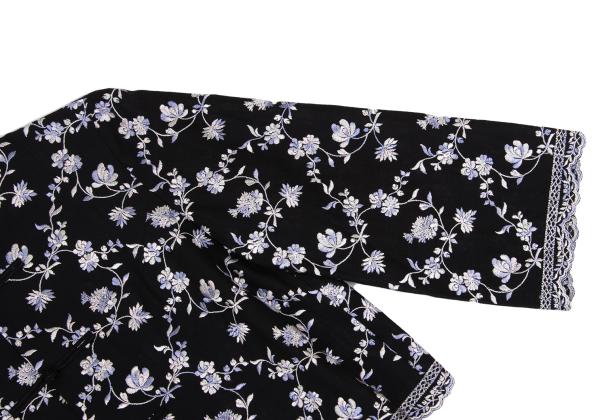 KEITA MARUYAMA Floral Embroidered China Blouse Black Size M