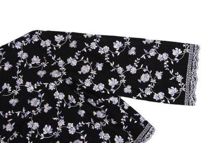 KEITA MARUYAMA Floral Embroidered China Blouse Black Size M