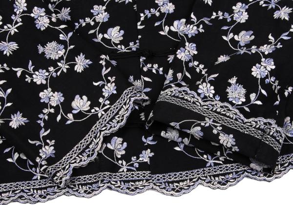 KEITA MARUYAMA Floral Embroidered China Blouse Black Size M