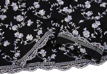 KEITA MARUYAMA Floral Embroidered China Blouse Black Size M