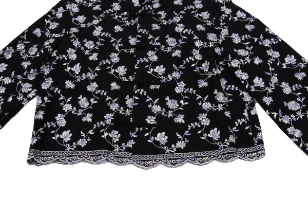 KEITA MARUYAMA Floral Embroidered China Blouse Black Size M