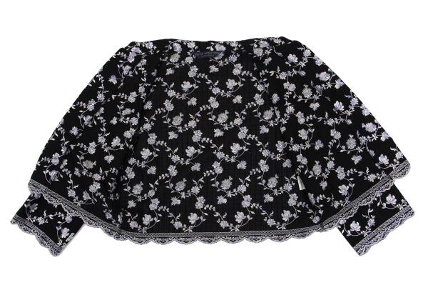KEITA MARUYAMA Floral Embroidered China Blouse Black Size M