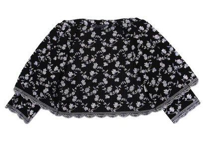 KEITA MARUYAMA Floral Embroidered China Blouse Black Size M