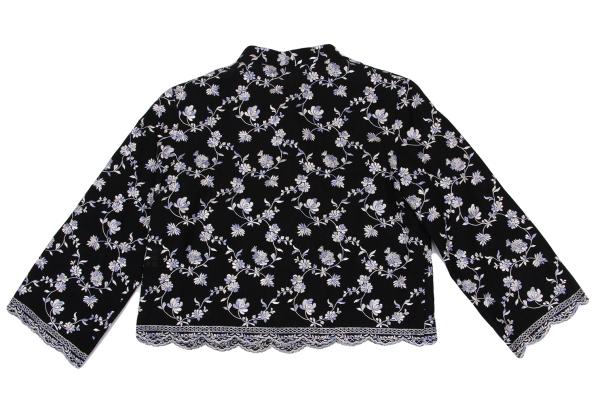 KEITA MARUYAMA Floral Embroidered China Blouse Black Size M