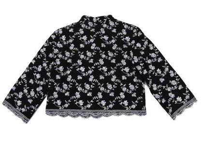 KEITA MARUYAMA Floral Embroidered China Blouse Black Size M