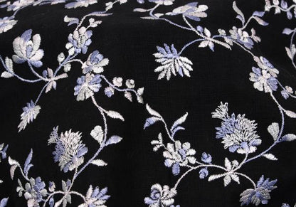 KEITA MARUYAMA Floral Embroidered China Blouse Black Size M