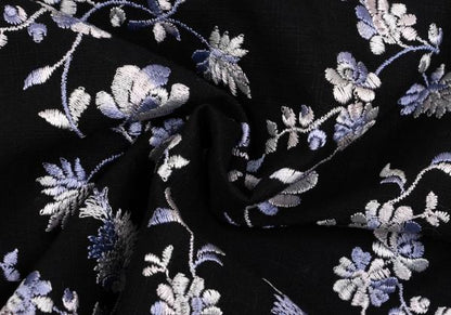 KEITA MARUYAMA Floral Embroidered China Blouse Black Size M