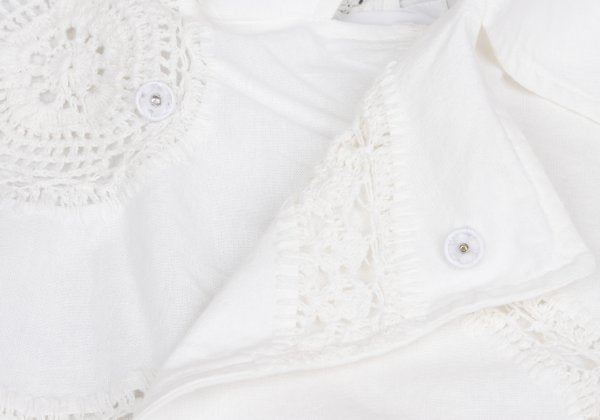 Y's Cotton Lace Panel Design Jacket White Size 2