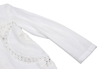 Y's Cotton Lace Panel Design Jacket White Size 2