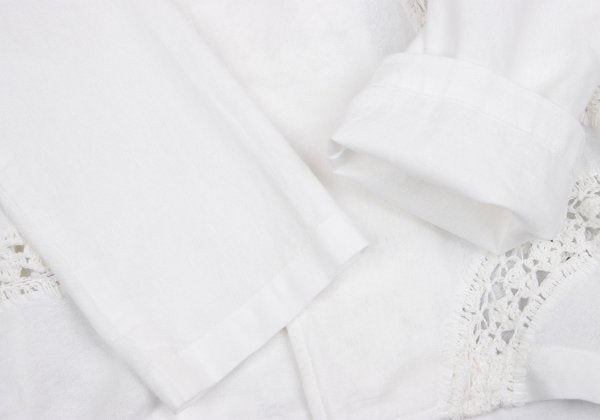 Y's Cotton Lace Panel Design Jacket White Size 2