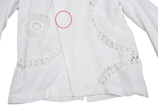 Y's Cotton Lace Panel Design Jacket White Size 2