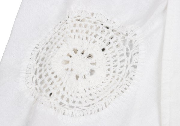 Y's Cotton Lace Panel Design Jacket White Size 2