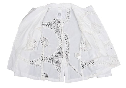Y's Cotton Lace Panel Design Jacket White Size 2