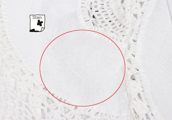 Y's Cotton Lace Panel Design Jacket White Size 2
