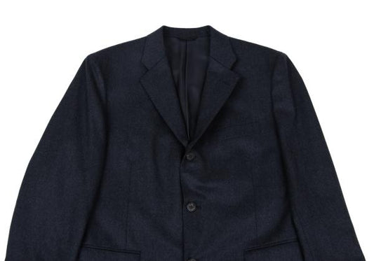 Papas Brushed Wool Tailored Blazer Navy Size 50L