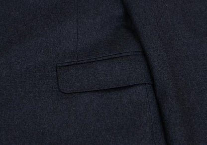 Papas Brushed Wool Tailored Blazer Navy Size 50L