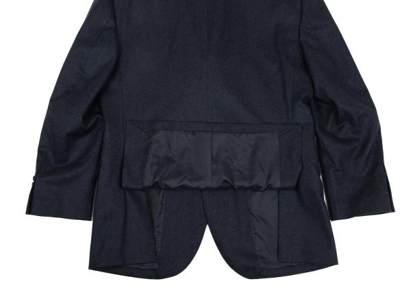 Papas Brushed Wool Tailored Blazer Navy Size 50L