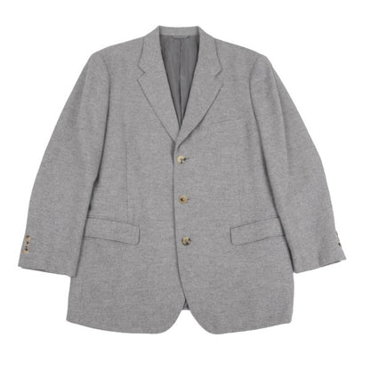 Papas Cashmere Blend Wool Tailored Light Gray Jacket Size 50L