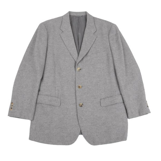 Papas Cashmere Blend Wool Tailored Light Gray Jacket Size 50L