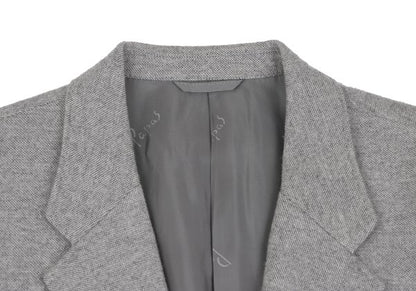 Papas Cashmere Blend Wool Tailored Light Gray Jacket Size 50L