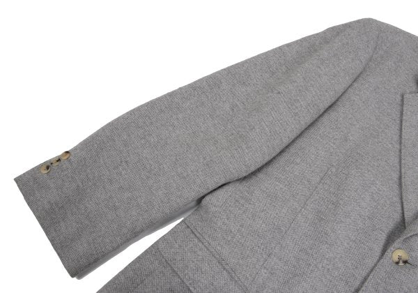 Papas Cashmere Blend Wool Tailored Light Gray Jacket Size 50L