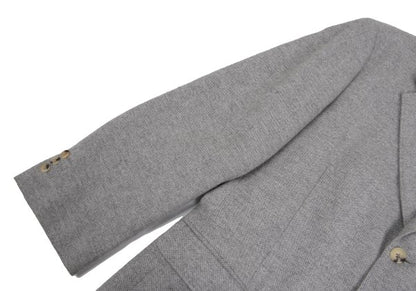 Papas Cashmere Blend Wool Tailored Light Gray Jacket Size 50L