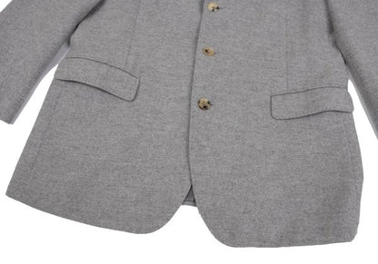 Papas Cashmere Blend Wool Tailored Light Gray Jacket Size 50L