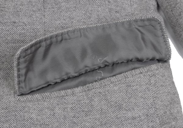 Papas Cashmere Blend Wool Tailored Light Gray Jacket Size 50L