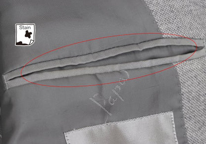 Papas Cashmere Blend Wool Tailored Light Gray Jacket Size 50L
