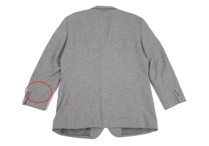 Papas Cashmere Blend Wool Tailored Light Gray Jacket Size 50L