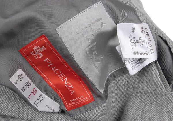 Papas Cashmere Blend Wool Tailored Light Gray Jacket Size 50L
