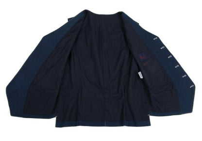 Papas Cotton Linen Patchwork Vest Navy Multi Size 50L